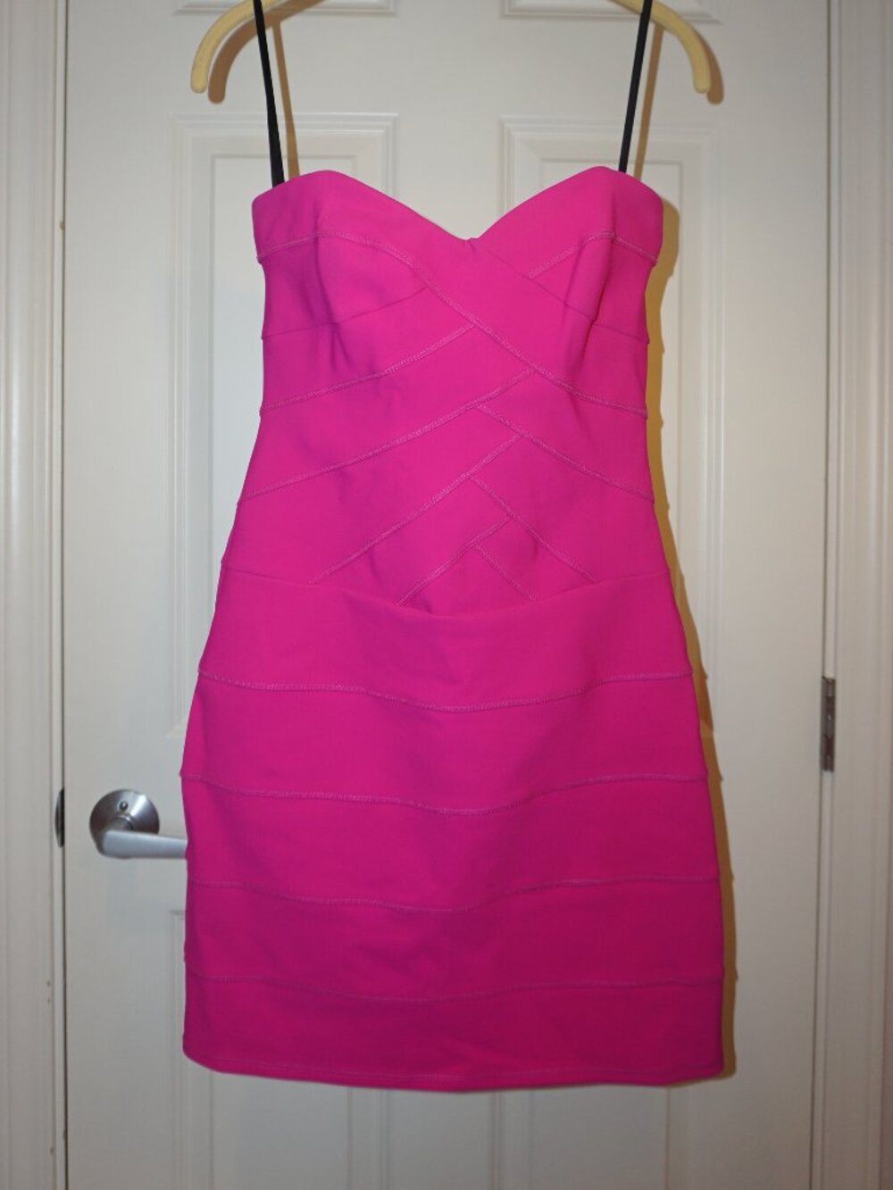 Laundry by Shelli Segal | Strapless Bandage Dress | Hot Pink | Size 4 - Picture 1 of 8